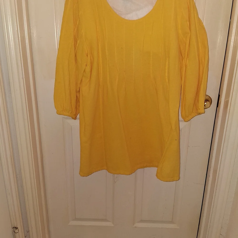 Soft Surroundings Yellow Cotton Top - Picture 4 of 6
